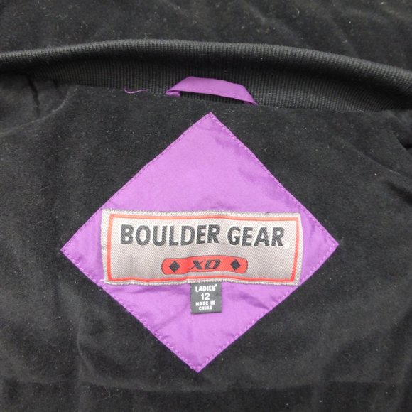 Womens Large 12 Insulated Ski Jacket Attached Hood Purple and Blue - Picture 7 of 8